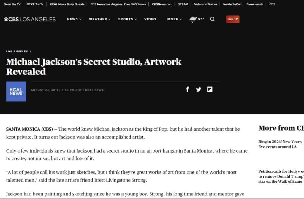 Michael Jackson press release